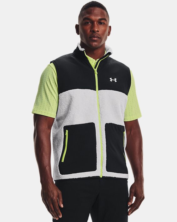 Men's UA SweaterFleece Pile Vest, Gray, pdpMainDesktop image number 0